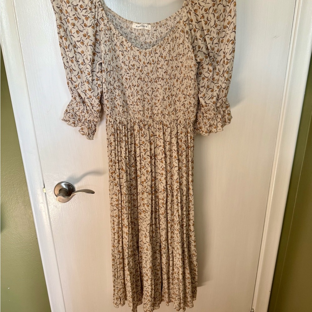 Neuflora Floral Beige Maxi Dress